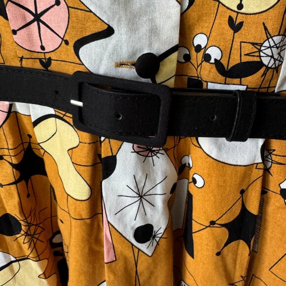 Modcloth x Dupenny Atomic Retro Brunch Dress Mid Mod Side Pockets Fit & Flare - Picture 14 of 16